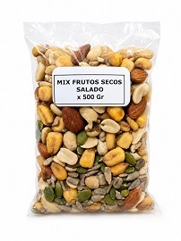 MIX NAMASTE SALADO x 500gr ( almendras, castañas, semillas de girasol y zapallo, mani salado, maíz frito)