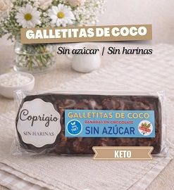 GALLETITAS DE COCO COPRIGIO KETO SIN AZUCAR BAÑADAS x 120gr