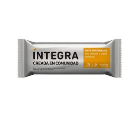 BARRA DE CHOCOLATE INTEGRA CON BANANA Y DULCE DE LECHE x 41gr