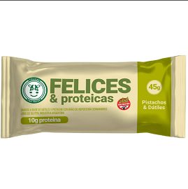 BARRITAS PROTEICAS FELICES LAS VACAS PISTACHO Y DATILES x 45gr SIN TACC