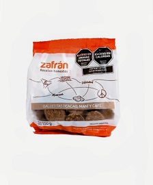 GALLETITAS INTEGRALES VEGANAS ZAFRAN CACAO, MAI Y CAFE x 150gr